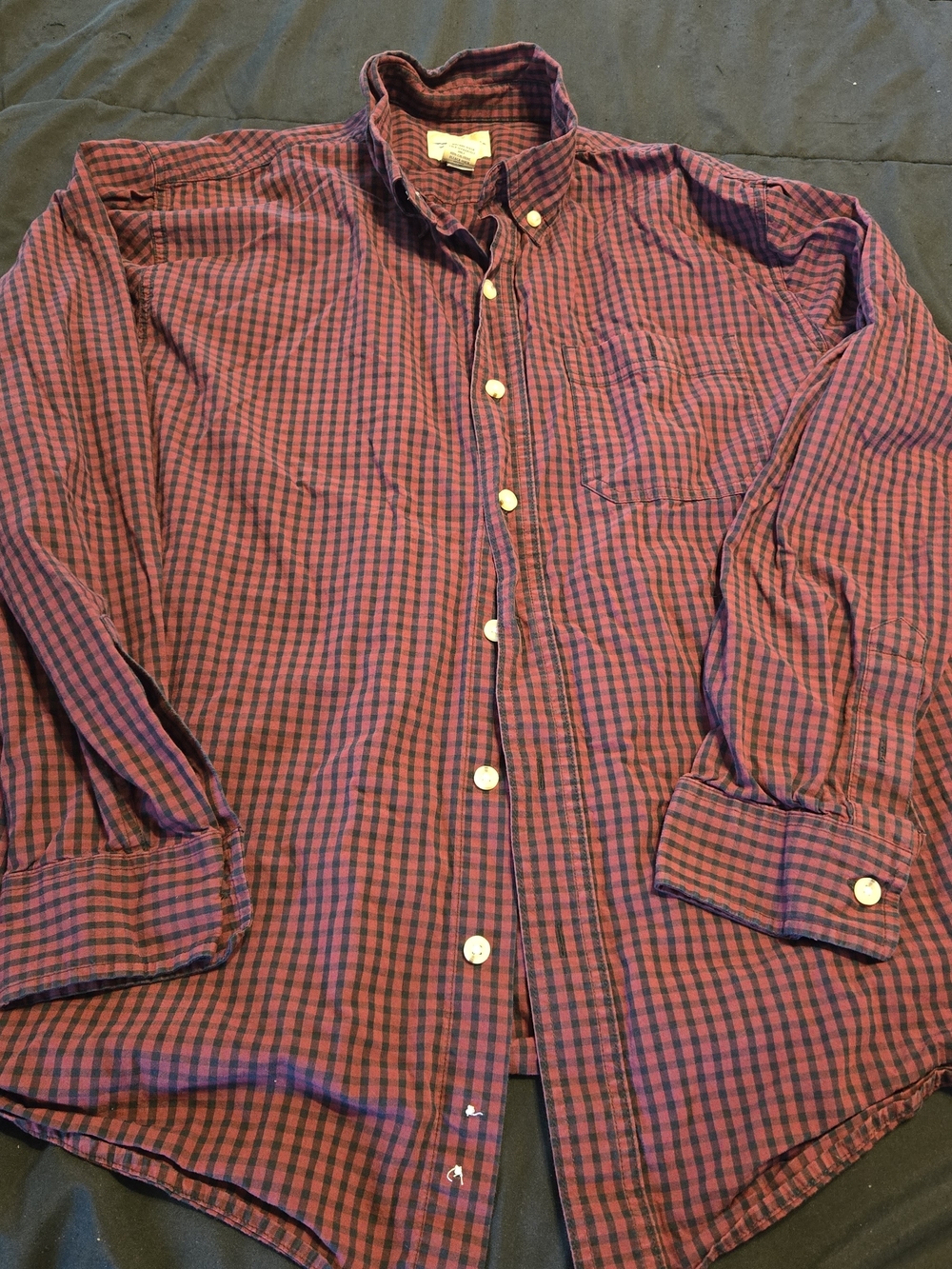 Ble Mountain Red Plaid Button-Up Shirt Large